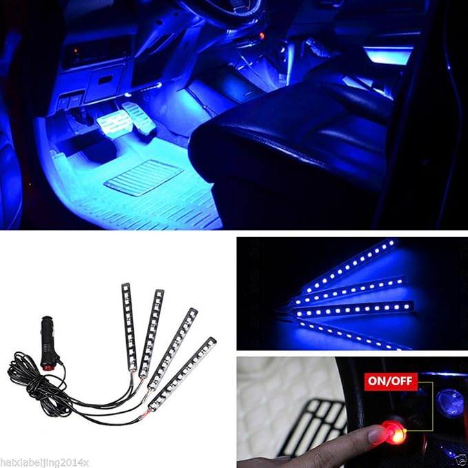 Car LED Strip Light, EJ's SUPER CAR 4pcs 36 LED Car Interior Lights Under Dash - Image 3