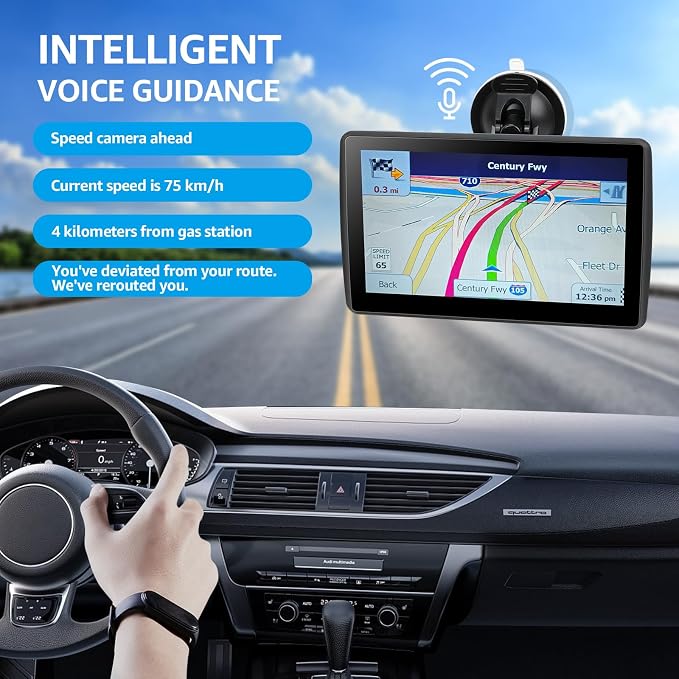 GPS Navigator for Car Truck RV, Latest 2025 Map 7 inch Touch Screen Car GPS - Image 3