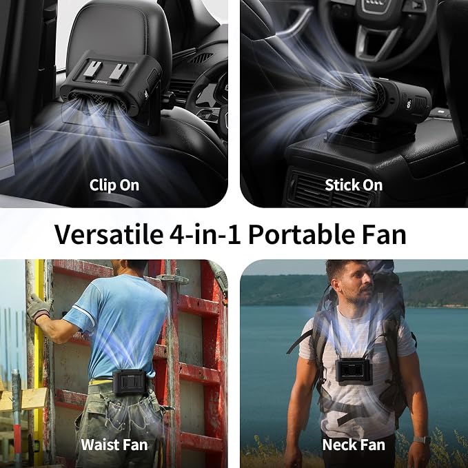 Socool Portable Car Fan - 14500mAh Rechargeable Battery Opearated - Image 6