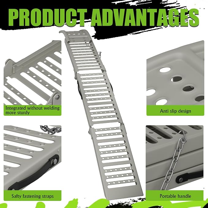 77.2" L x 9.8" W Truck Ramps, 1212 Lbs Loading Ramps - Image 6