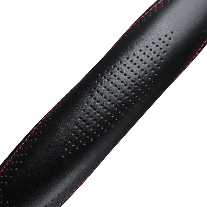 HAOKAY Top Grade Black Genuine Leather Steering Wheel Cover Men Women, Luxury - Image 4
