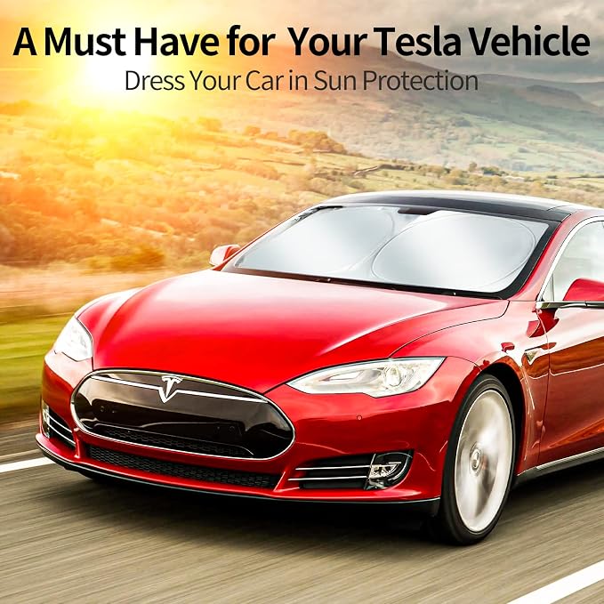 Upgraded Sunshade for Tesla Model 3/Y Windshield, Improved UV Protection Fabric - Image 6