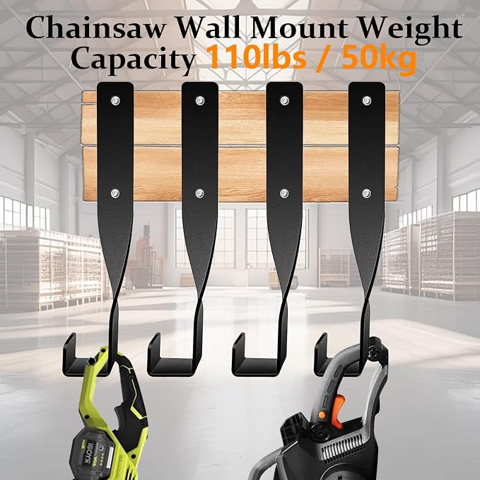 4PCS Chainsaw Wall Mount Storage Rack, Heavy-Duty Chainsaw & Tool Wall Mount - Image 3