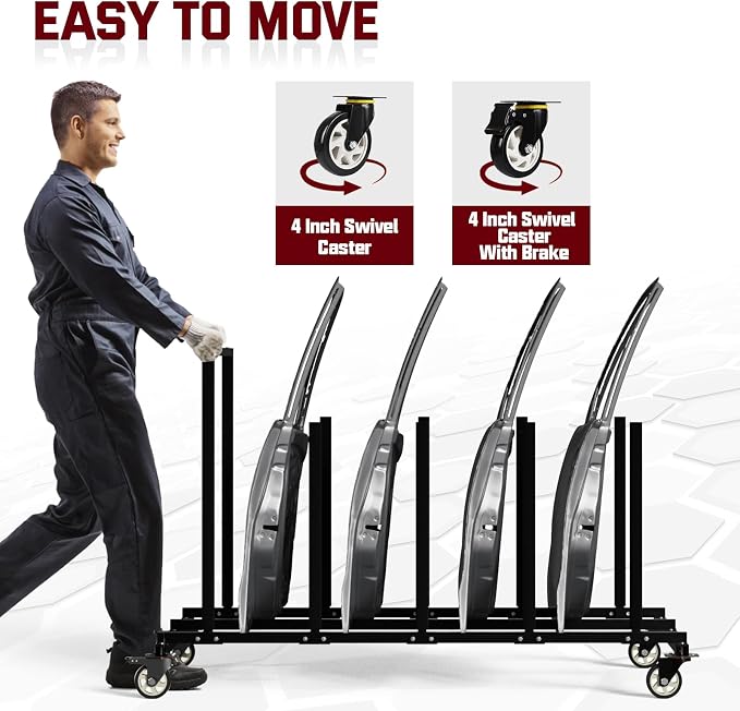 Vehicle Door Storage Cart, 4 Door Storage Rack - Image 4