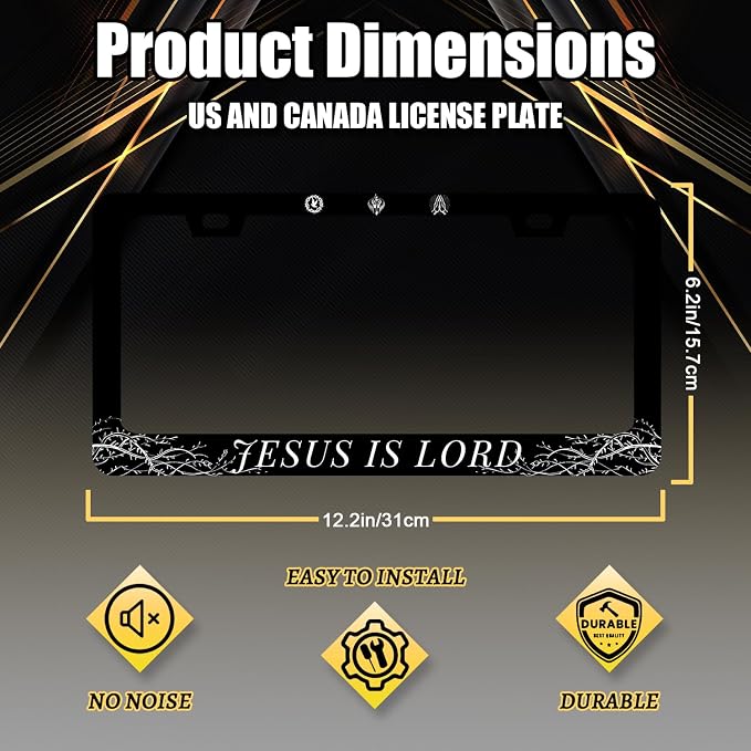 Jesus is Lord License Plate Frame Christian License Plate Holder Stainless - Image 2