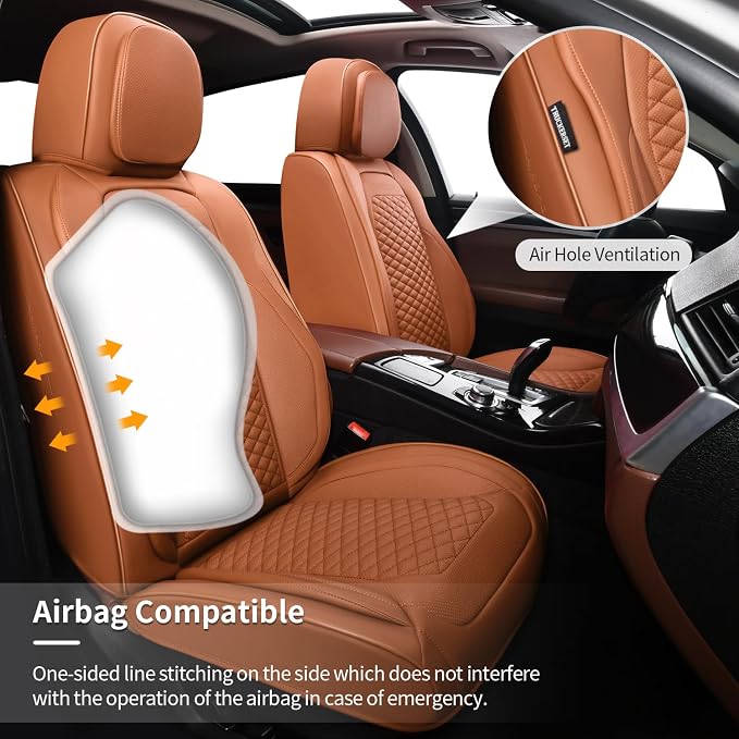 2 Packs Car Seat Covers Leather Car Seat Covers Universal Seat Covers - Image 4