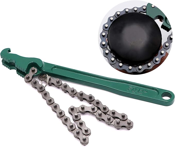 12 Inch Heavy Duty Reversible Chain Spanner Fits 1.5" to 6" Diameter Oil Filter - Image 2