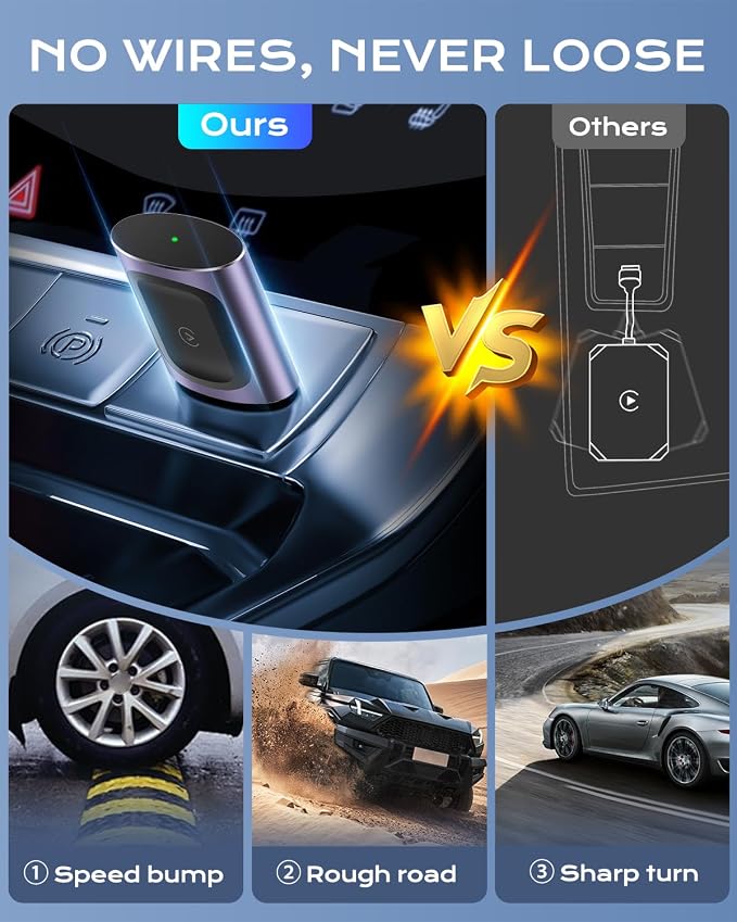 AuroraLink Wireless Carplay & Android Auto Adapter 2-in-1 Stable & No Delay - Image 4