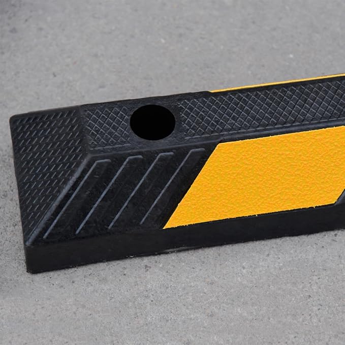 72" in 6' Ft Heavy-duty Rubber Parking Curb, Installation Kits Included - Image 4