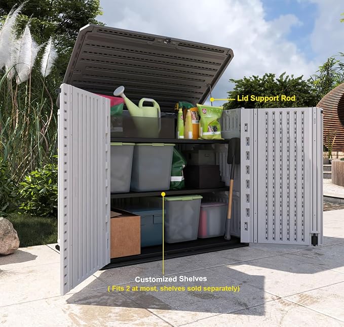 KINYING Outdoor Storage Shed-Horizontal Storage Cabinet Waterproof - Image 2