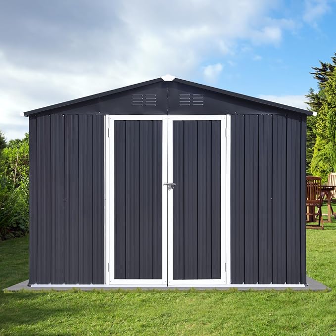12 x 10 FT Metal Garden Shed, Outdoor Storage Shed - Image 5