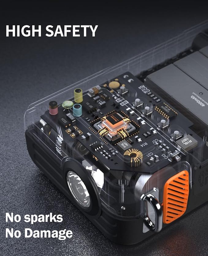 8000A Jump Starter with Air Inflator & Deflator Compressor, 9-in-1 Portable 12V - Image 6