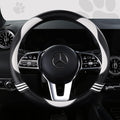 Car Steering Wheel Covers for Women Padded Carbon Fiber PU Leather Cute Auto by HighnessHwoo