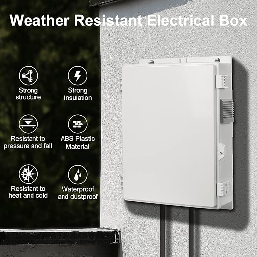 Outdoor Electrical Junction Box, ABS Water Resistant Enclosure - Image 2