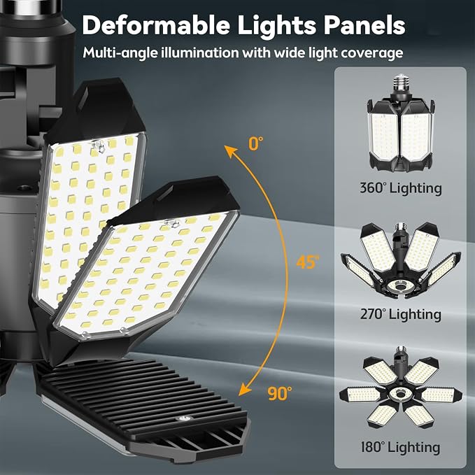 LED Garage Light 2 Pack Super Bright 15000LM LED Shop Ceiling Lights 6500K - Image 4