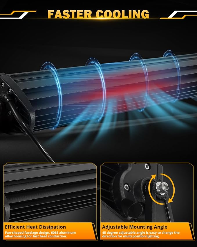 Auxbeam 30 Inch 180W LED Light Bar, 6 Modes Spot Flood Combo Offroad Lighting - Image 7