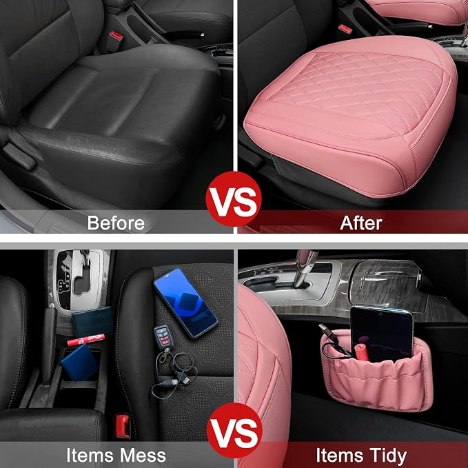 2 Pack Leather Front Car Seat Cover Bottom Car Seat, Anti-Slip and Full Wrap - Image 5