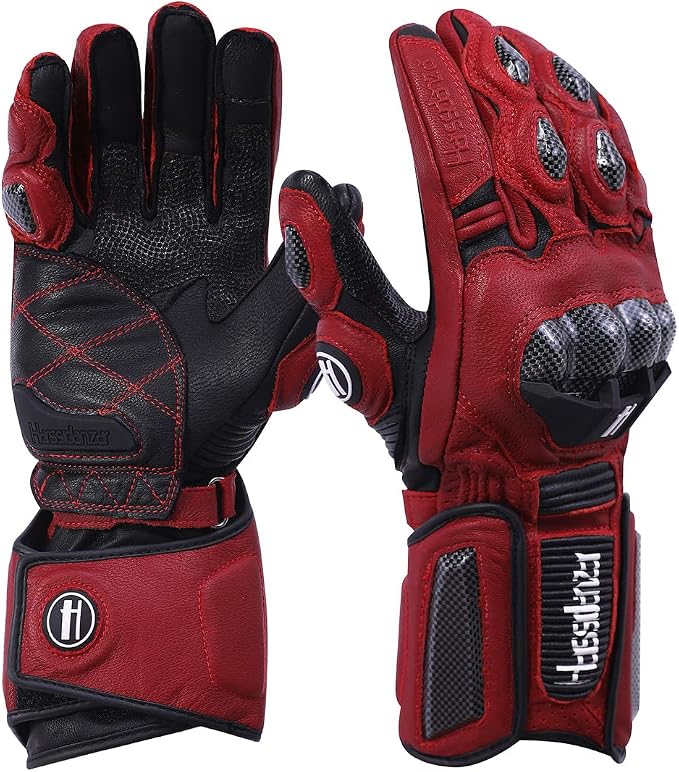 Harssidanzar Leather Motorcycle Gloves - Image 4