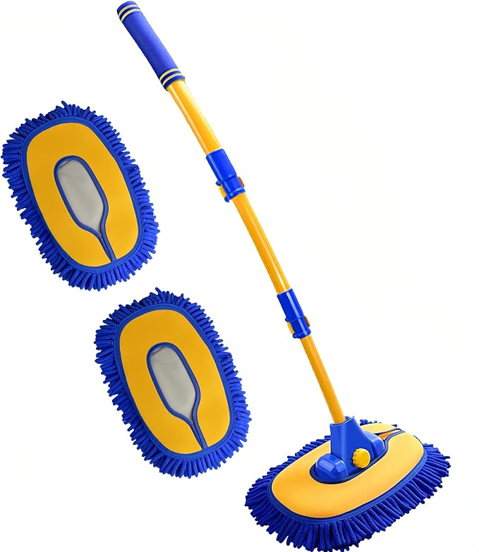 Upgrade Car Wash Brush with Long Handle, Chenille Microfiber Car Cleaning Brush by MVEQRRN
