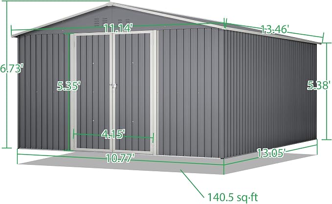 Large Outdoor Storage Shed, Utility Tool Shed Storage House - Image 2