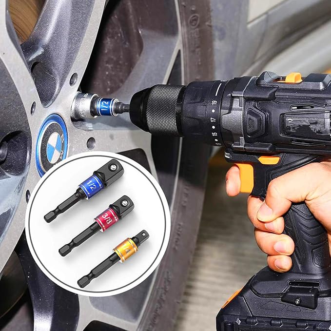 Impact Grade Power Hand Tools Driver Sockets Adapter Extension Set - Image 8
