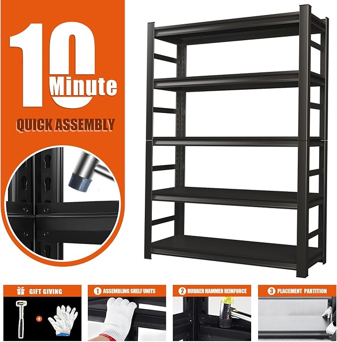 Heavy Duty 5-Tier Garage Shelf Steel Unit 3000lb Capacity | Garage & Basement - Image 7