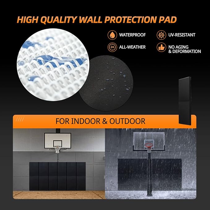 PROGOAL 2"/4" Thick Foam Protection Wall Pad，Gym Basketball-Court - Image 5