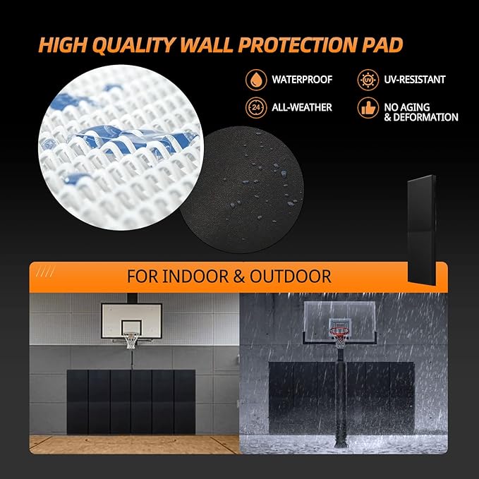 PROGOAL 2"/4" Thick Foam Protection Wall Pad，Gym Basketball-Court - Image 5