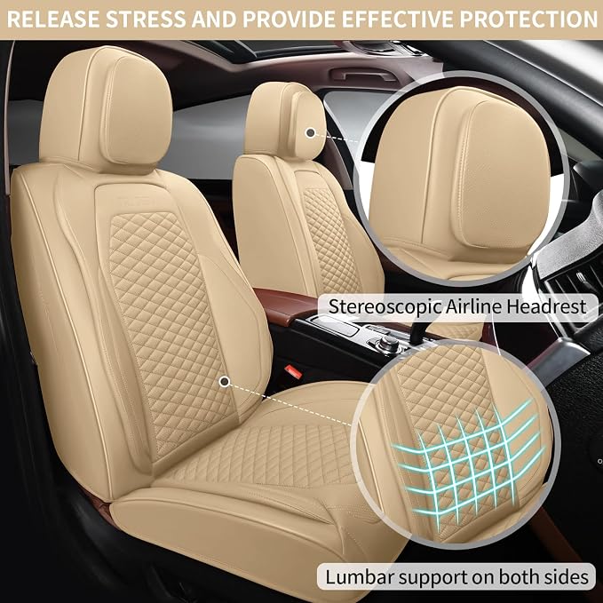 2 Packs Car Seat Covers Leather Car Seat Covers Universal Seat Covers - Image 2