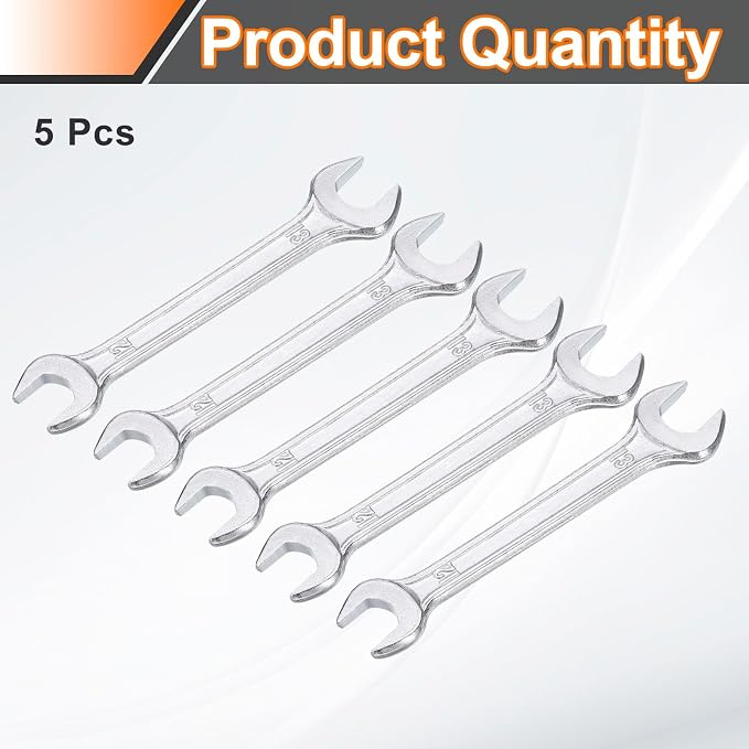 HARFINGTON 5pcs Double Open End Wrench 12mm x 13mm Metric 15 Degree Offset - Image 3