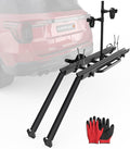 Aluminum 2 EBikes Foldable 2'' Hitch Mounted Carrier Racks w/Ramps Over 200lbs by KUIPERAUTO