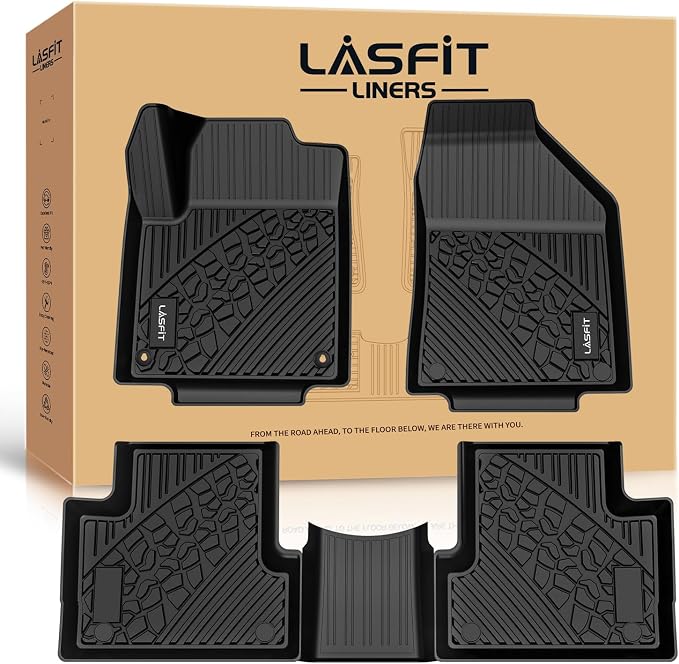 LASFIT Floor Mats for Jeep Cherokee 2015-2023 All Weather TPE Custom Fit Car by LASFIT