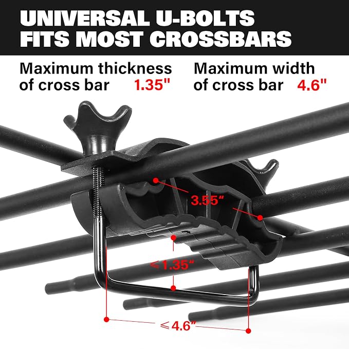 WEIZE 54" x 34" Heavy Duty Roof Rack, Rooftop Cargo Carrier Basket - Image 2