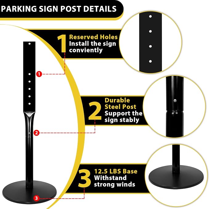 Parking Sign Stand with Base - Image 3