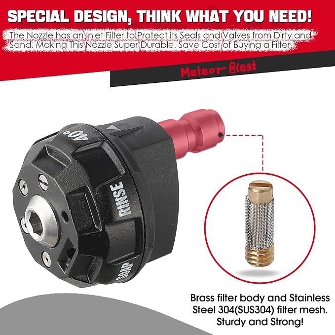 Meteor Blast Pressure Washer Nozzle, 6-in-1 Quick Change over and Adjustable - Image 5