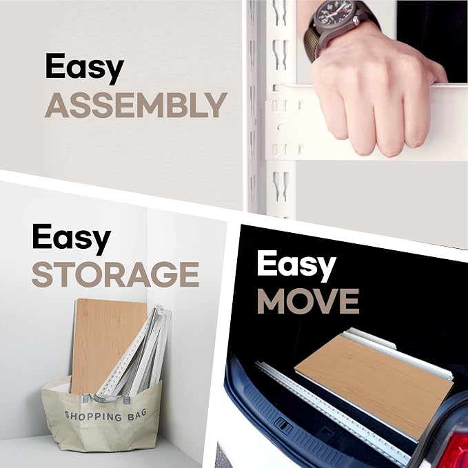 HOMEDANT House 5 Tier 24.4" W Laminated Metal Shelving Unit Adjustable Storage - Image 9