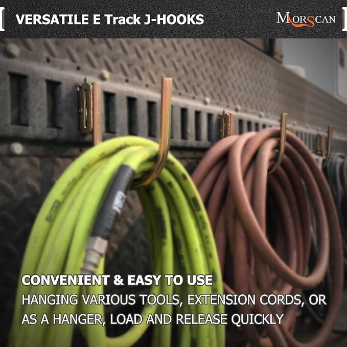 4 Pack 4" E Track J Hooks Heavy Duty Galvanized Steel E-Track Tie Down - Image 2