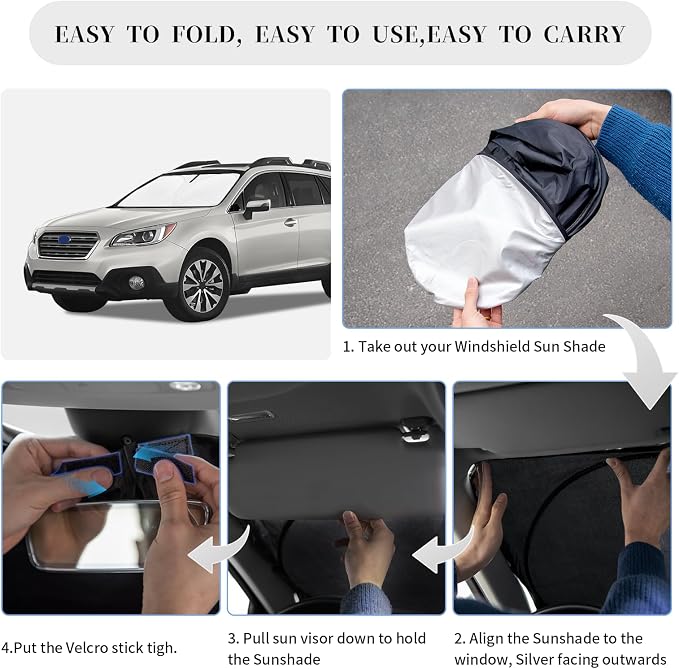 Sun Shade Sunshade for Subaru Outback Windshield Cover, 4-Layer Front Window - Image 6