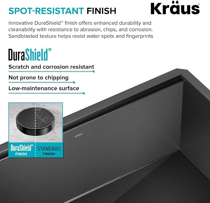 KRAUS Kore Workstation 27-inch Undermount 16 Gauge Black Stainless Kitchen Sink - Image 8