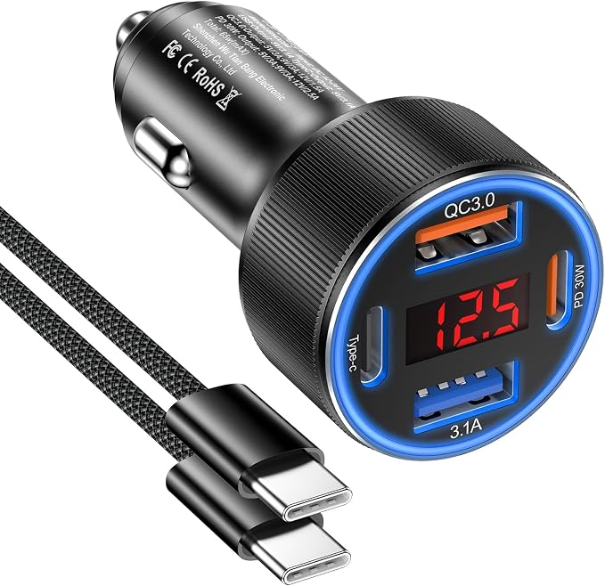 Car Charger for iPhone 16 15 Pro Max, Besgoods 4-Port Cigarette Lighter Adapter by Besgoods
