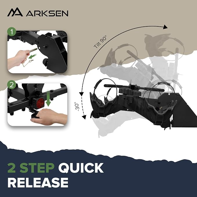 Arksen Electric Bike Rack Hitch, Foldable Quick Release Smart Tilting 2 Ebike - Image 4