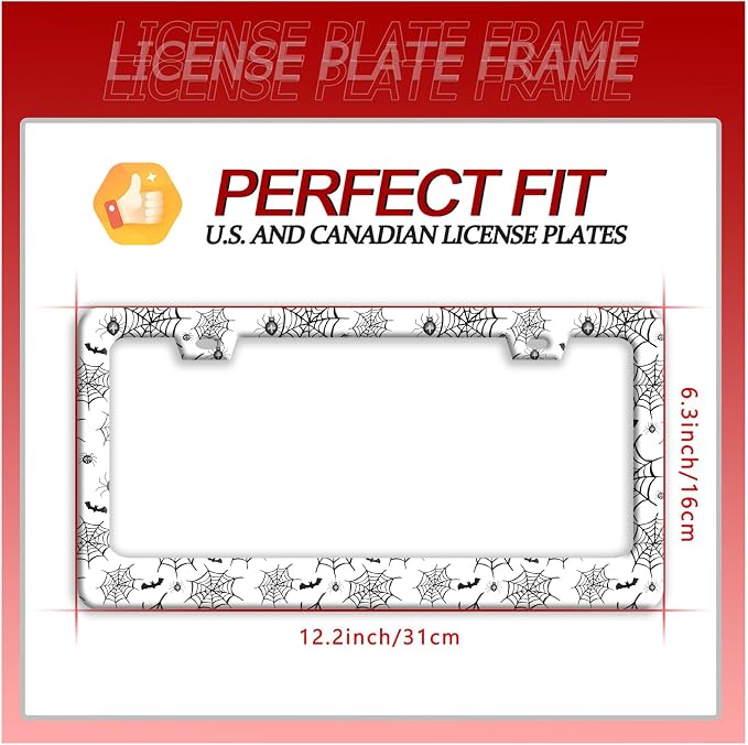 Personalized Bats License Plate Frame Spider Web License Plate Frames Funny - Image 7