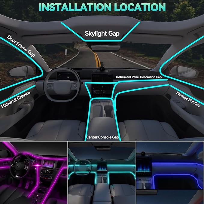 AUTOXBERT Car LED Interior Strip Lights, 16 Million Colors Lights - Image 5