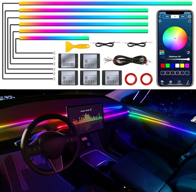 Dream+Color Acrylic Interior Car LED Strip Light by MAODANER