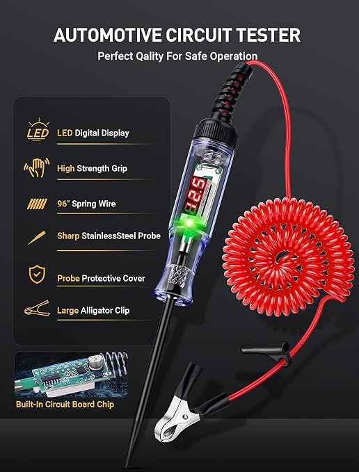 Automotive Test Light with 5-120V LED Digital Voltage Display, Circuit Tester - Image 2