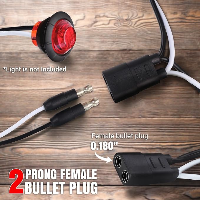 TMH 100 Count 2-Prong Wire Harness Roll Double Female Bullet Plug 18 Gauge - Image 3