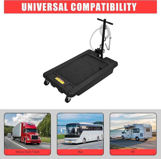‌17 Gal Low Profile Oil Drain Pan, Heavy Duty Mobile Oil Changing Pan - Image 7