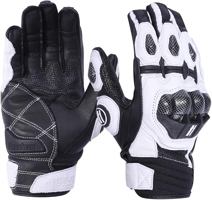 Harssidanzar Breathable Leather Motorcycle Gloves Touchscreen - Image 4