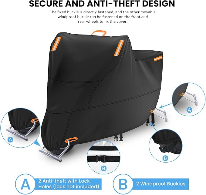 Motorcycle Covers Waterproof Outdoor Storage, Heavy Duty Motorbike Scooter - Image 5