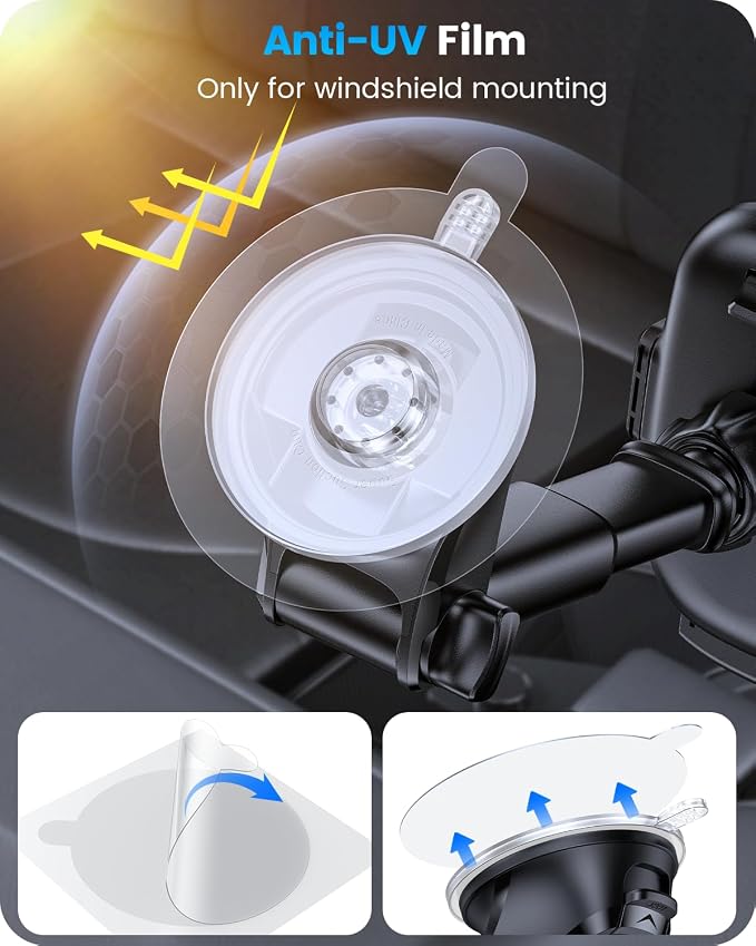 OQTIQ 3-in-1 Car Phone Mount – Dashboard, Windshield & Air Vent Holder - Image 2